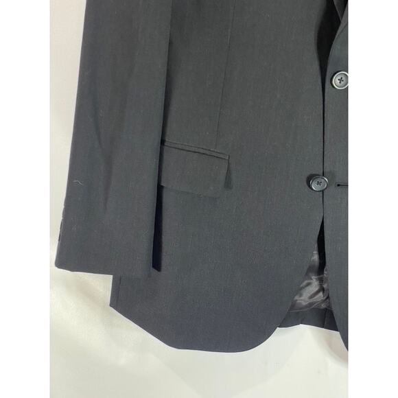 PRONTO UOMO PLATINUM Men's Solid Black Wool Modern-Fit Two-Button Blazer SZ 42R - Picture 6 of 11